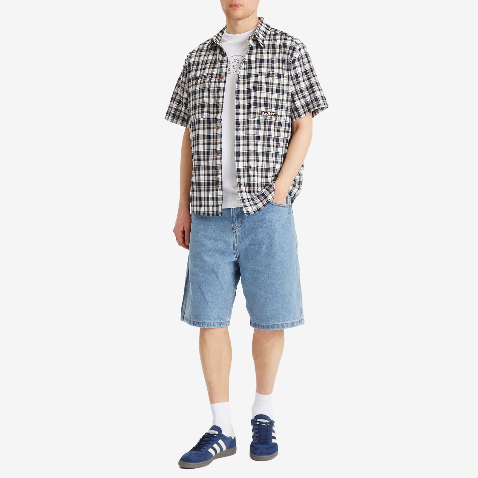 Butter Goods Men's Baggy Denim Shorts in Washed Indigo