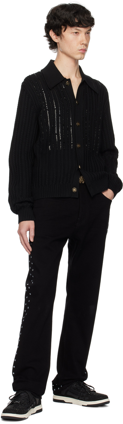 AMIRI ブラック スター ラインストーン スリムジーンズ