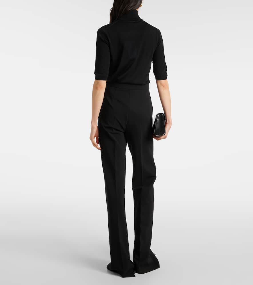 Norcia pleated jersey straight pants