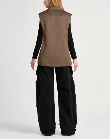 Woman Tailored Vest Light brown Size 4 Viscose, Polyester, Virgin Wool, Elastane