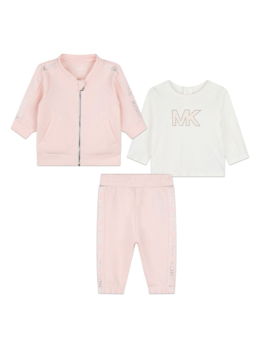 Logo-print three-piece set - Pink