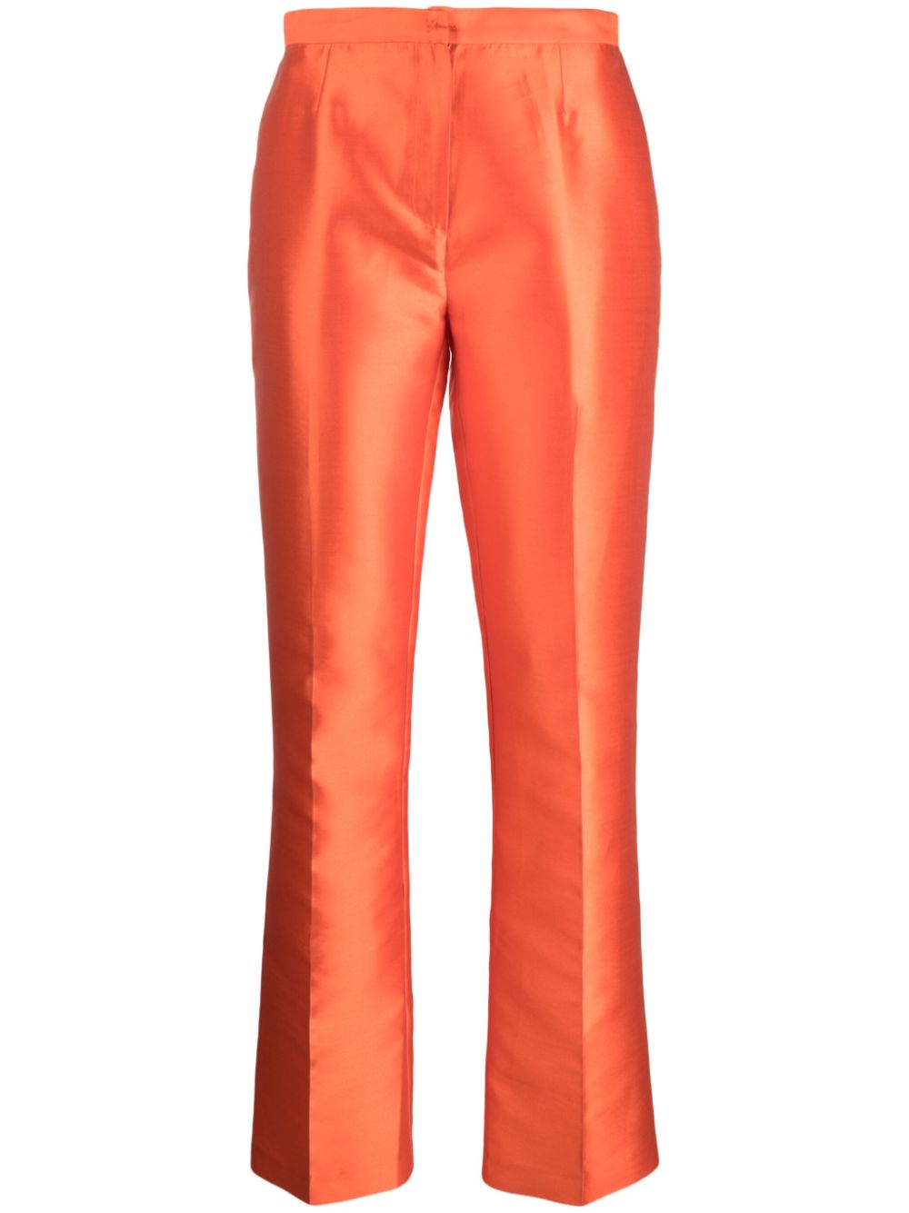 Satin straight-leg trousers - Orange