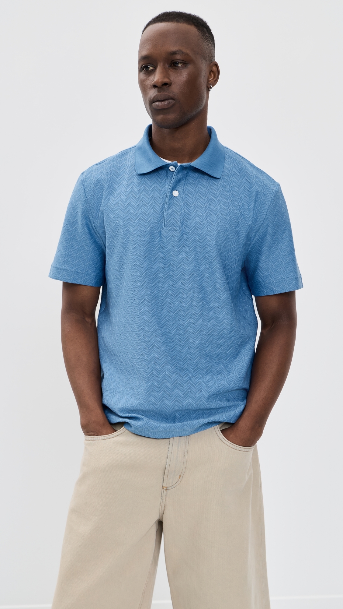 Short Sleeve Polo Light Blue Tones