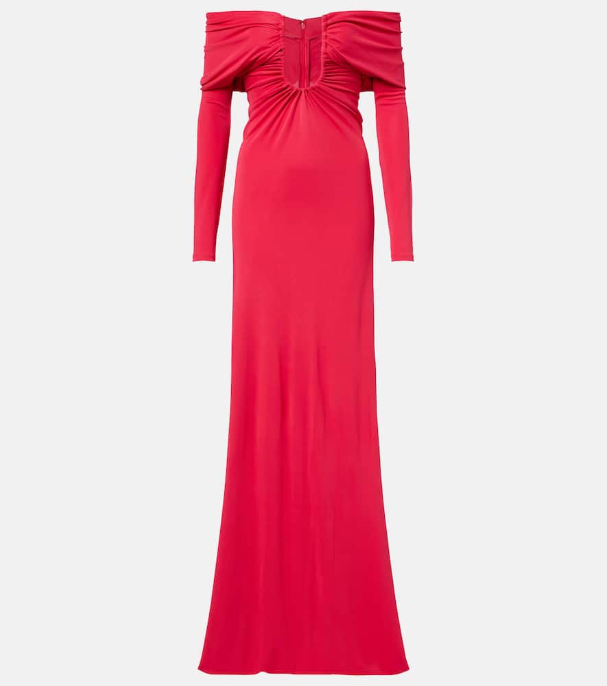 Arced Palm cutout gathered gown