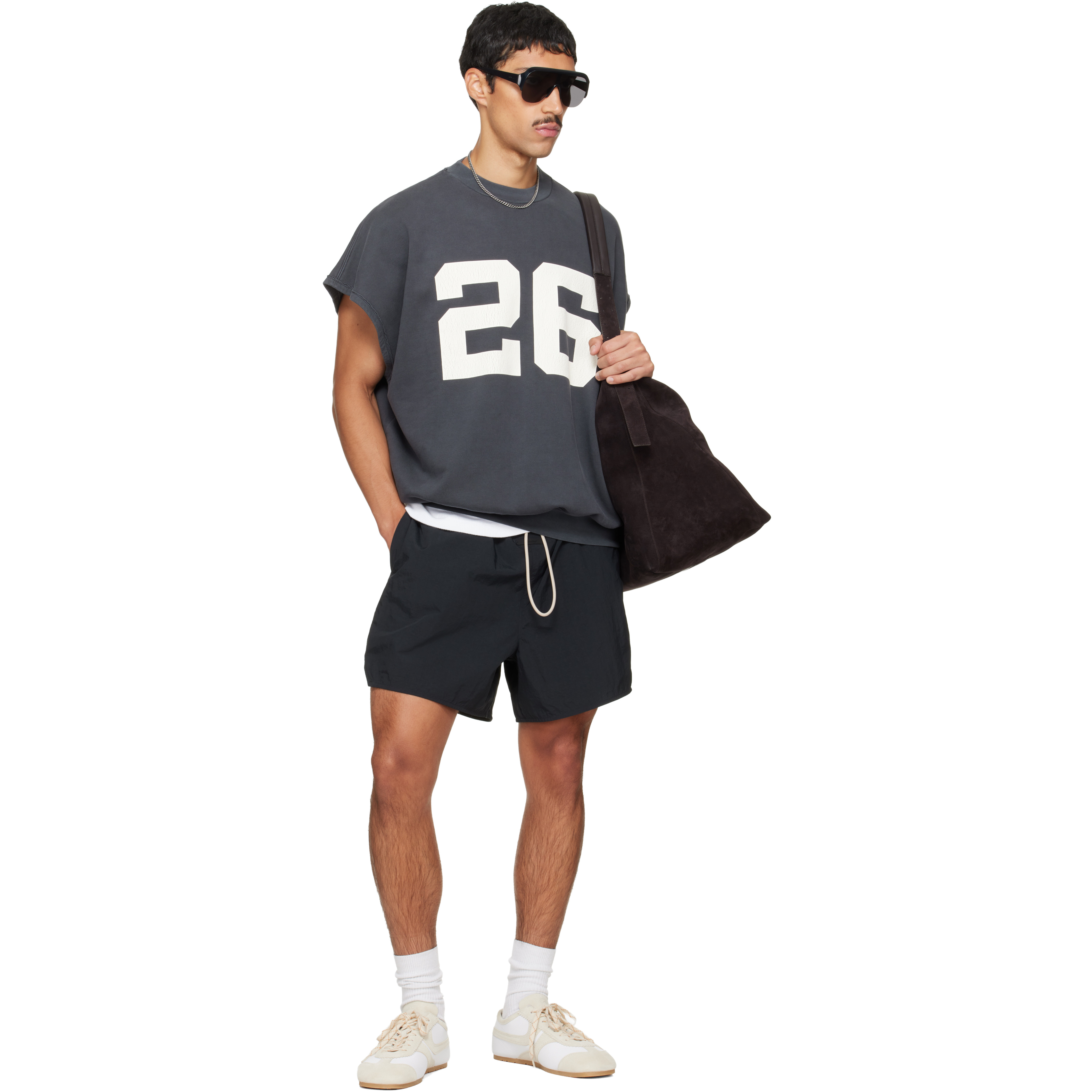 Gray Relaxed Fleece Cutoff Sweatshirt