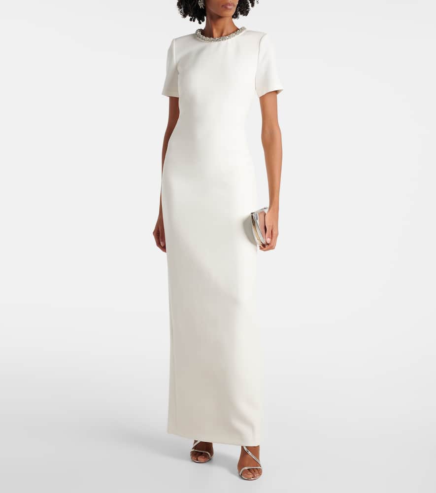 Embellished crêpe gown
