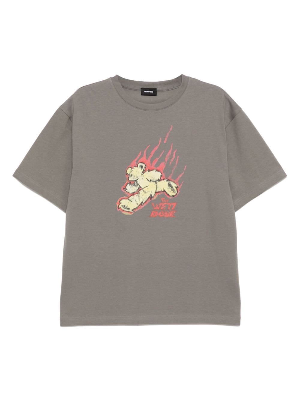 We11done Run Flame Teddy Print T-shirt - Grey
