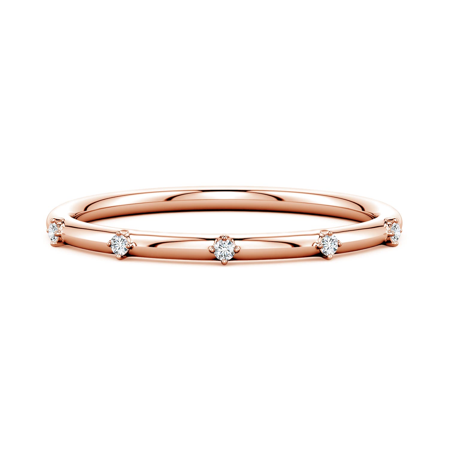 Angara 1.2 MM Round Lab-Grown Diamond Five-Stone Station Ring in 14K Rose Gold