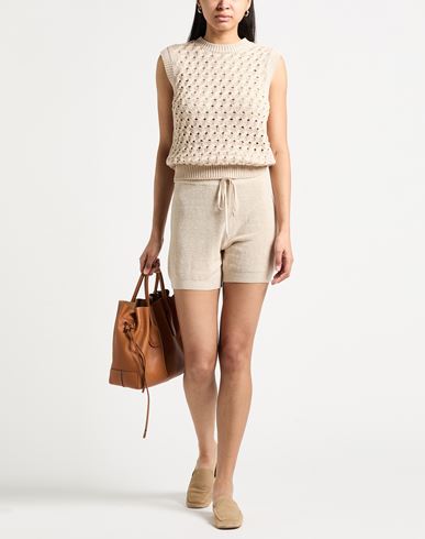 Woman Sweater Beige Size 4 Cotton, Elastane