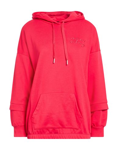 Woman Sweatshirt Red Size L Cotton, Polyester