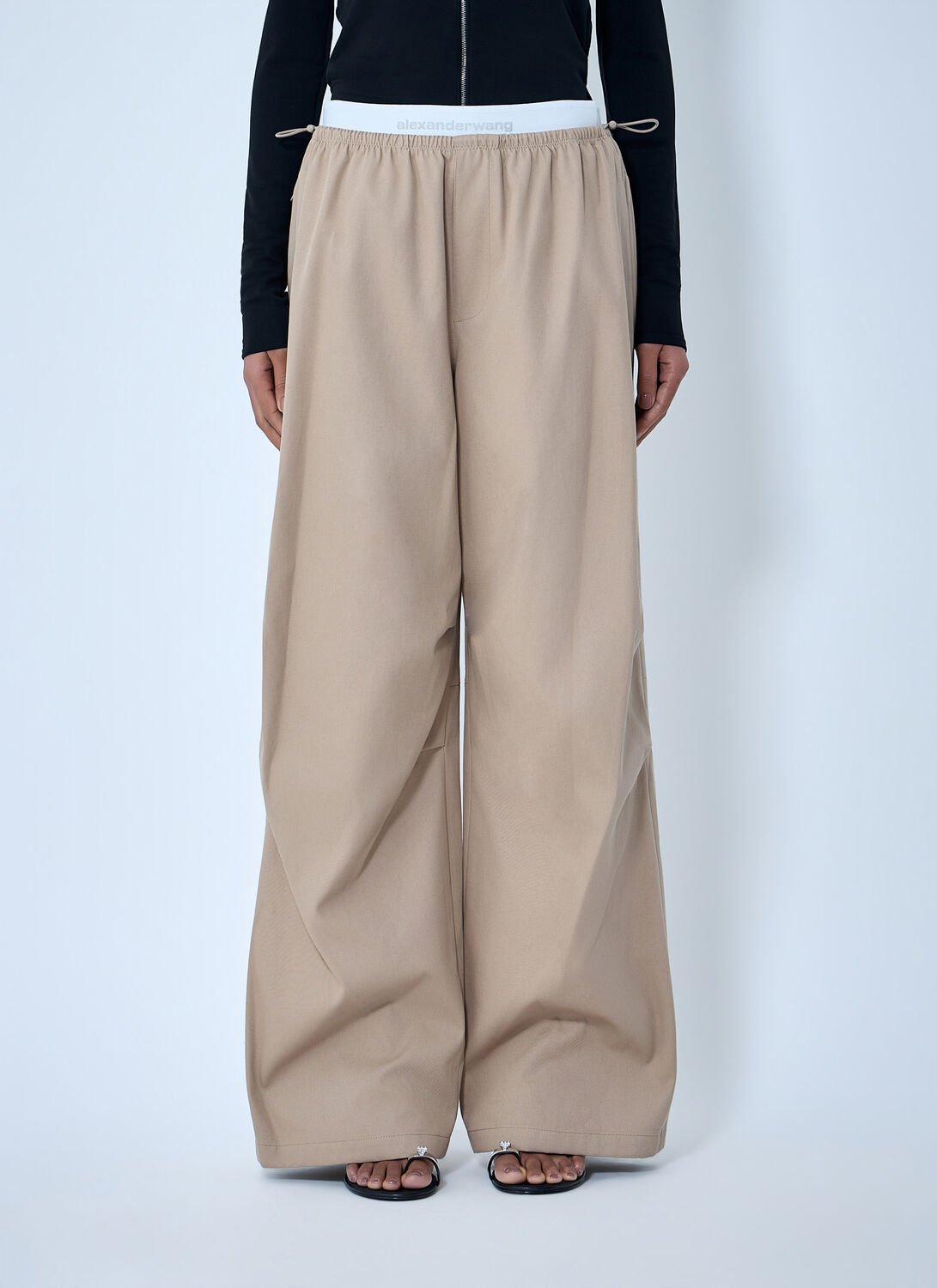 Wide-leg Elasticated Waist Pants