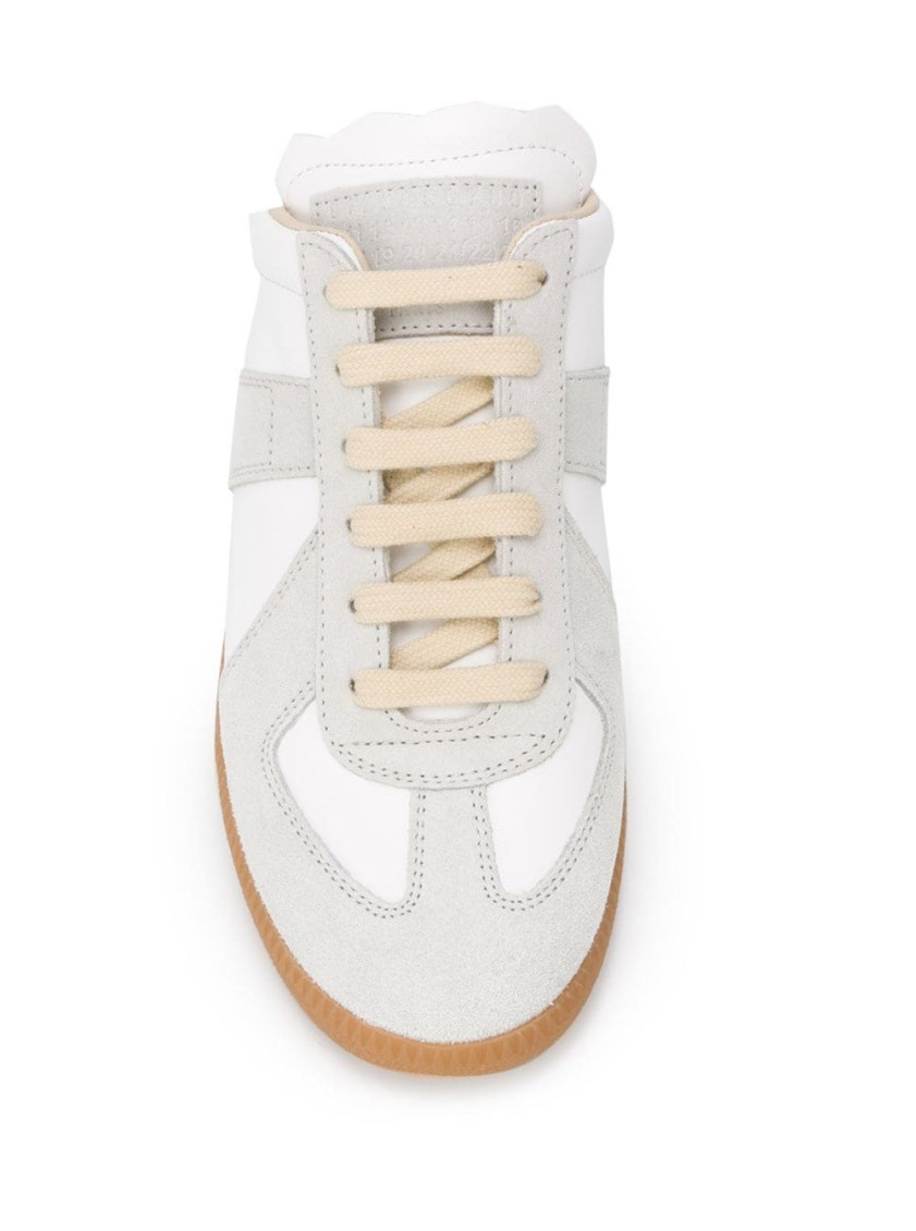 White Replica Leather Sneakers