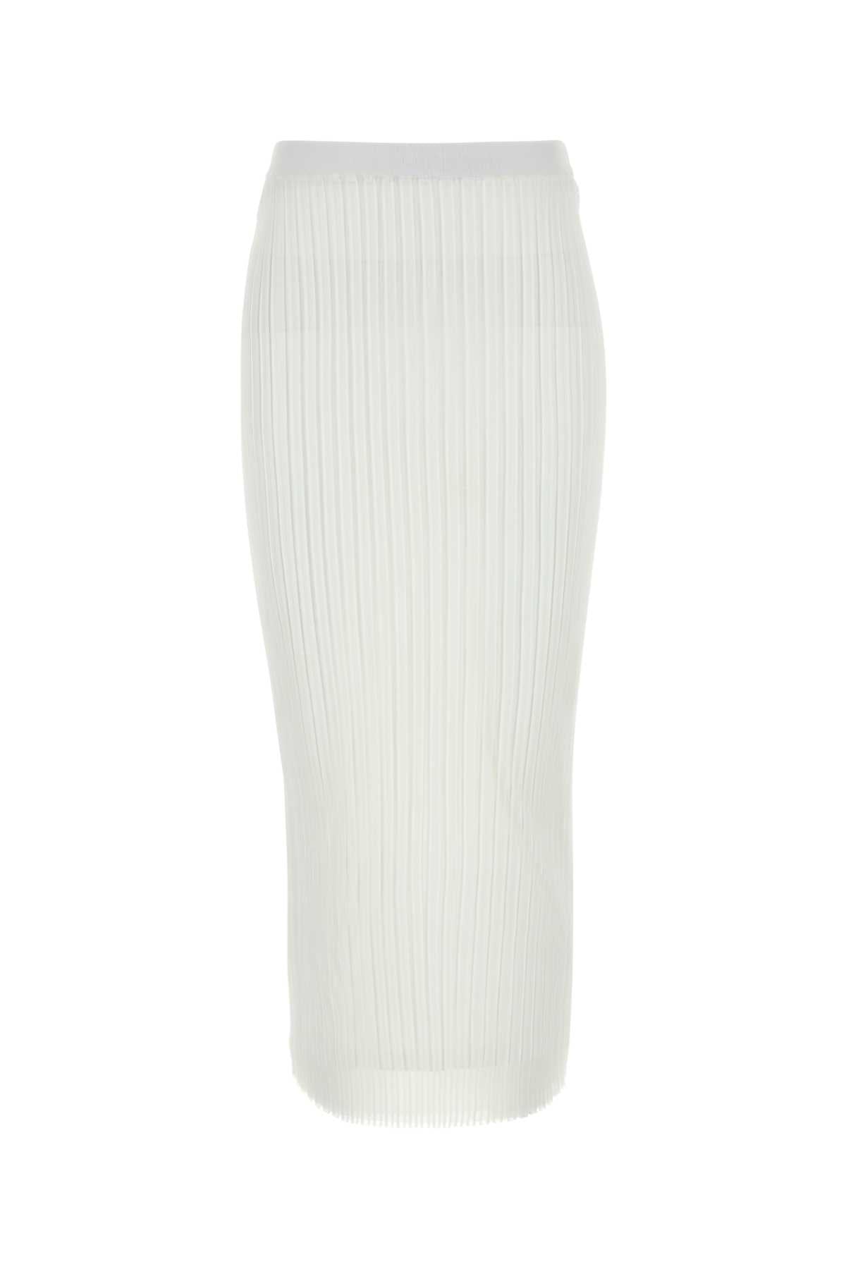 Pleated Organza Skirt — White
