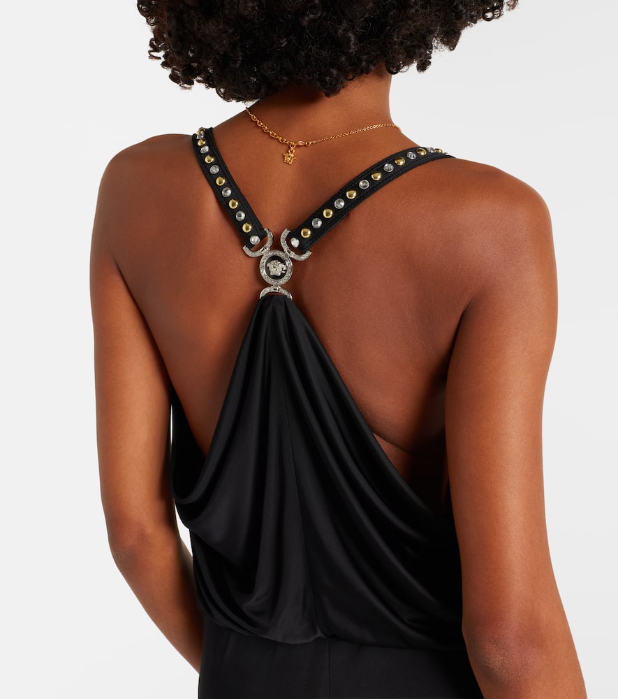 Embellished jersey gown