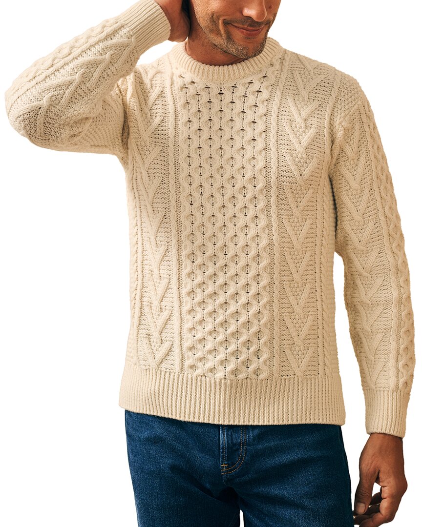 Irish Cable Wool & Cashmere-Blend Crewneck Sweater