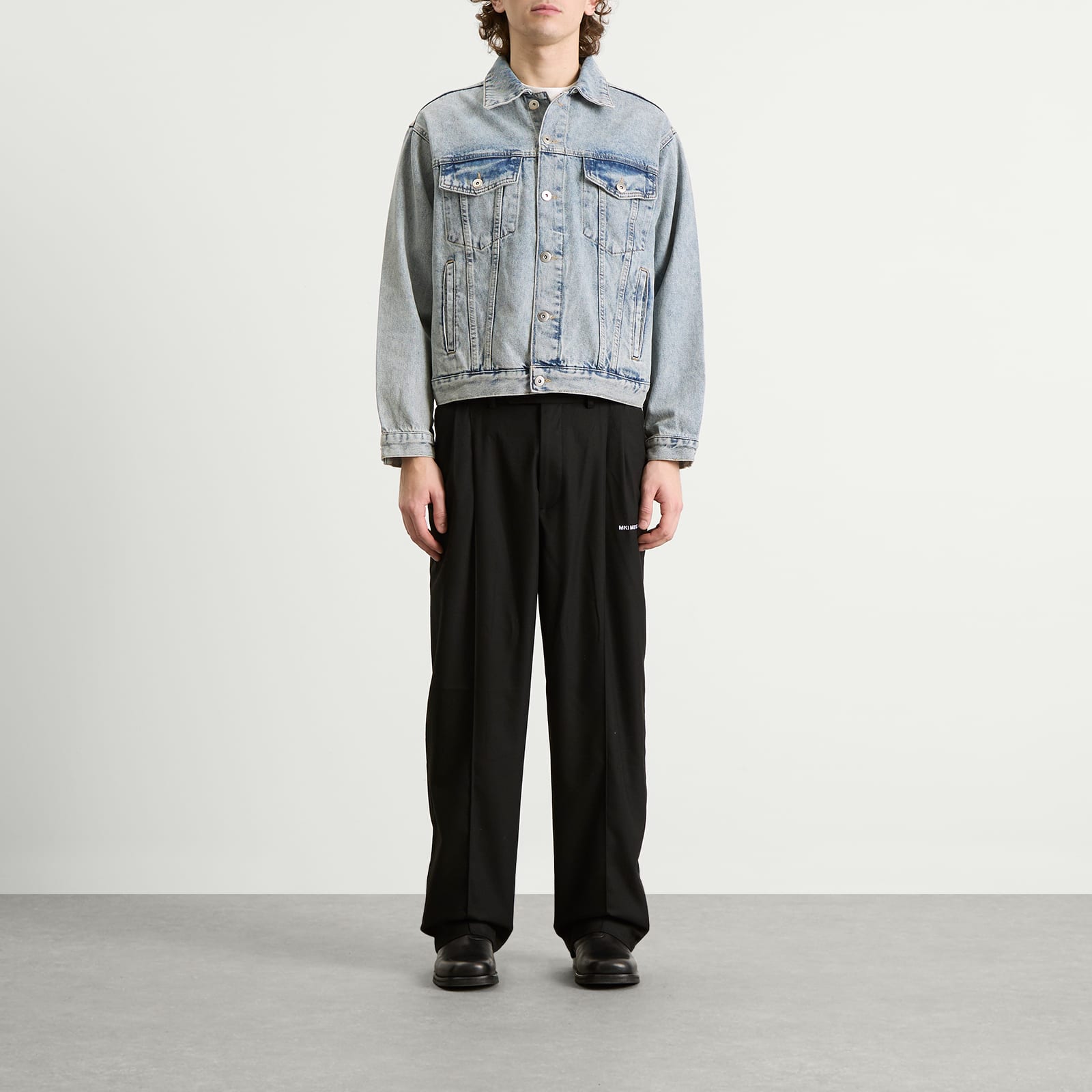 Men's Denim Trucker Jacket Bleach Wash