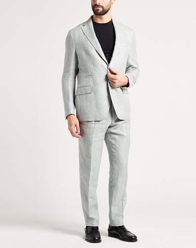 Man Suit Light blue Size 48 Linen, Wool, Silk