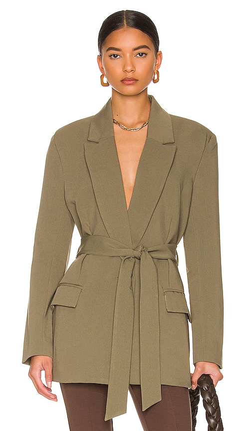 Bardot Belted Blazer in Olive.  XS. Also in L