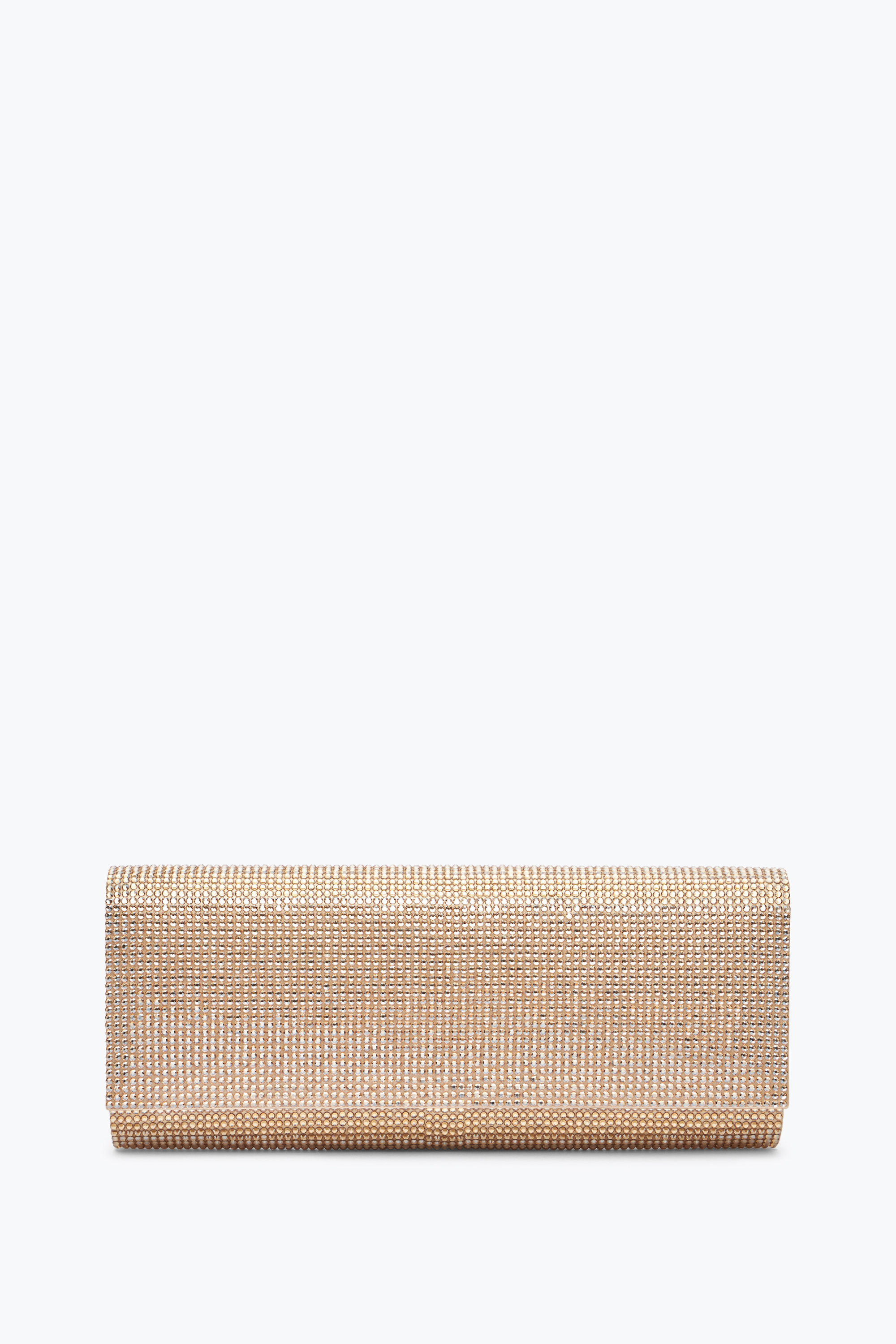 Zafira Gold Clutch With All-Over Crystals