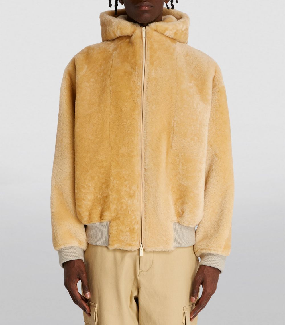 Shearling Hooded Bomber