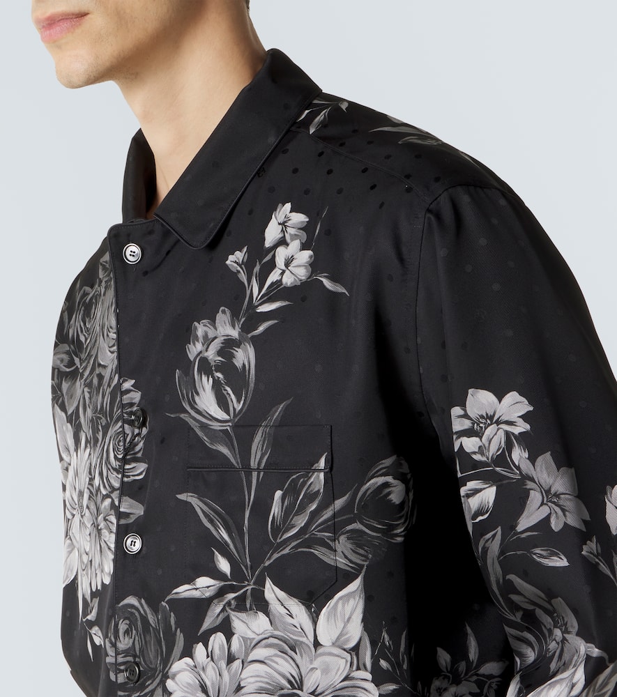 Floral polka-dot silk shirt