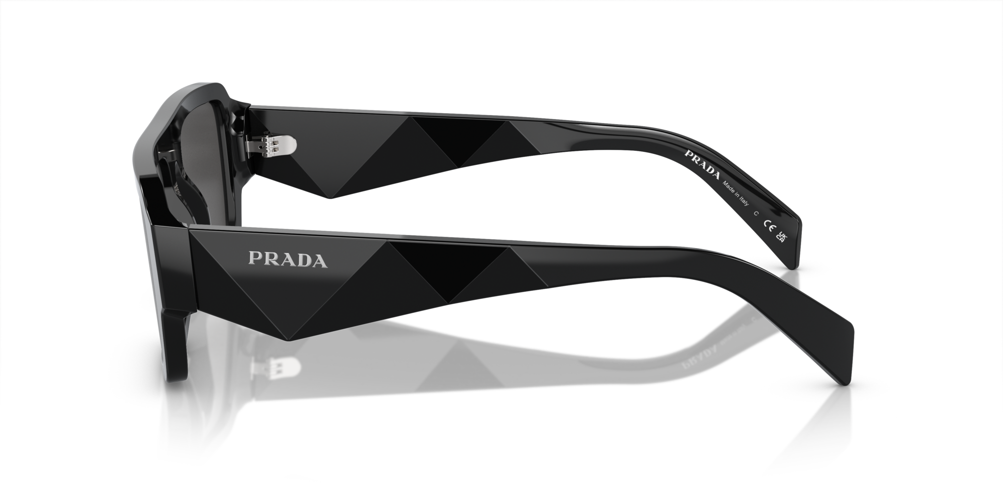Prada Man Prada PR A05S 16K08Z Sunglasses Acetate Black Grey Squared Norma