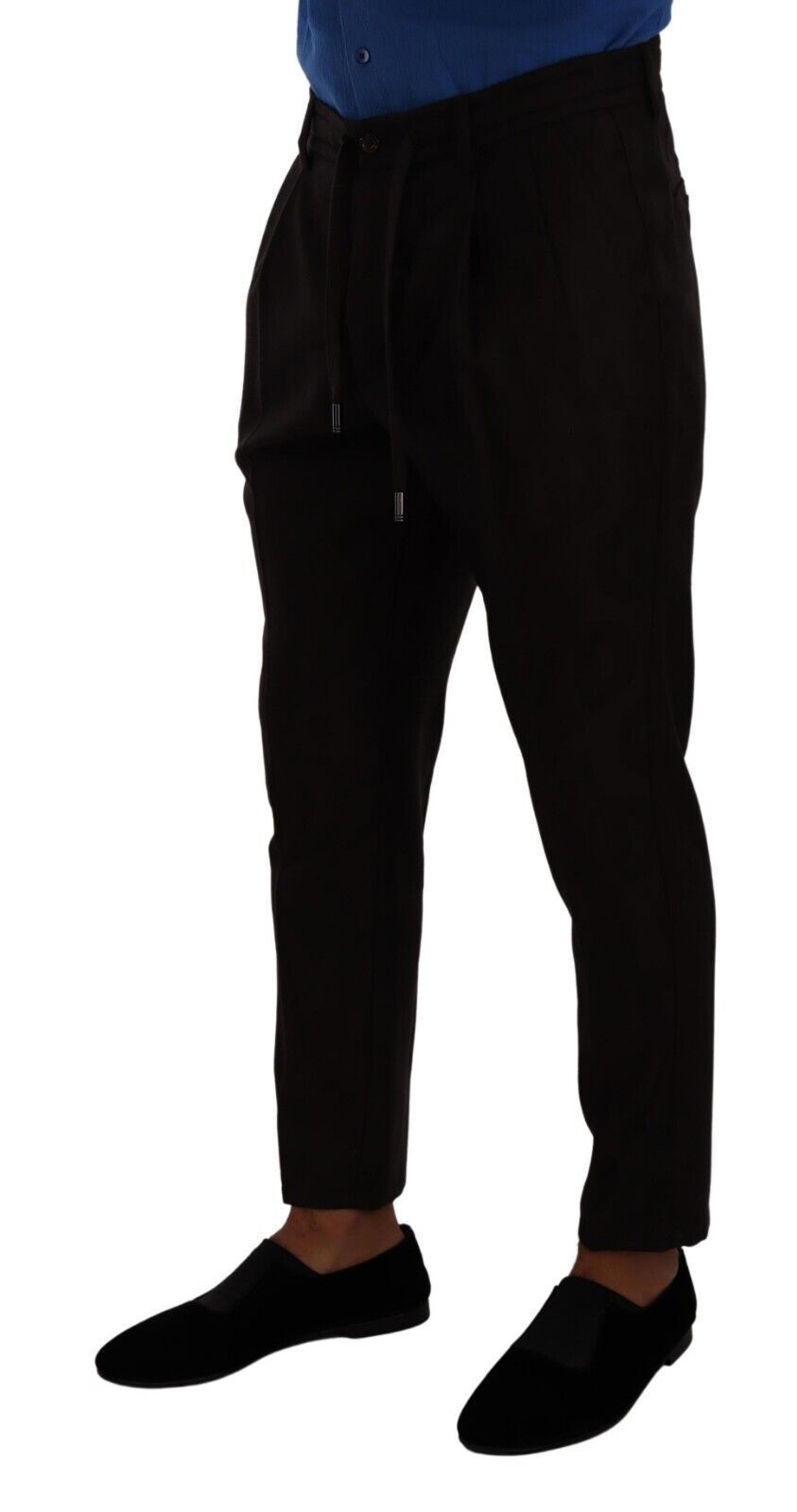 Virgin Wool Skinny Trousers — Black