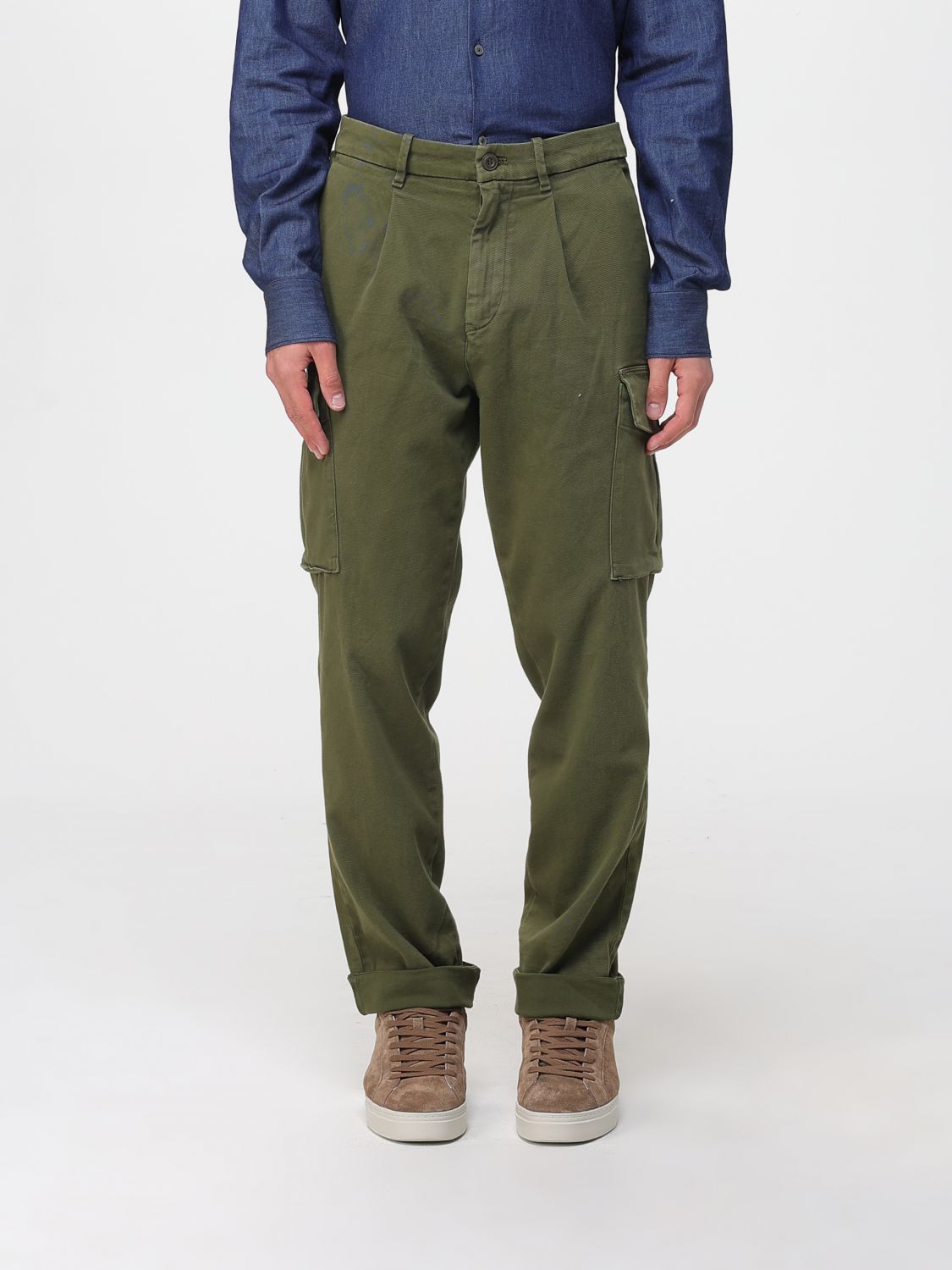 Pants Men color Green