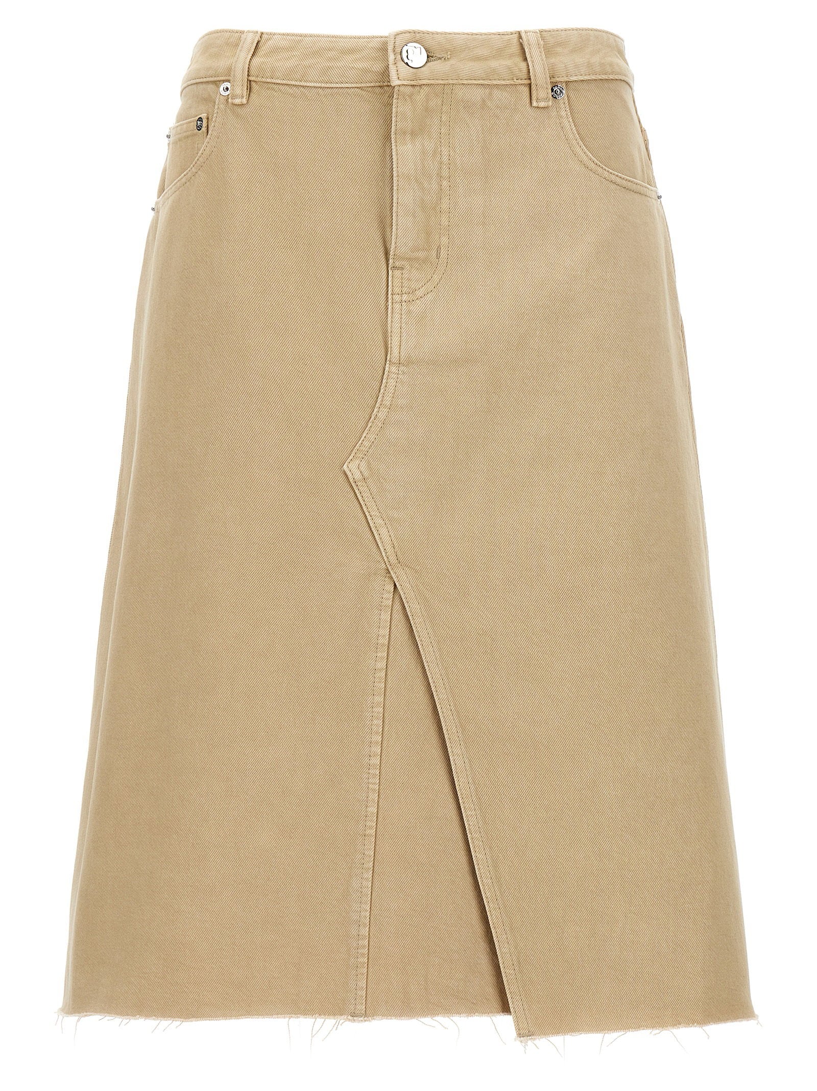 Deconstructed Midi Skirt — Beige