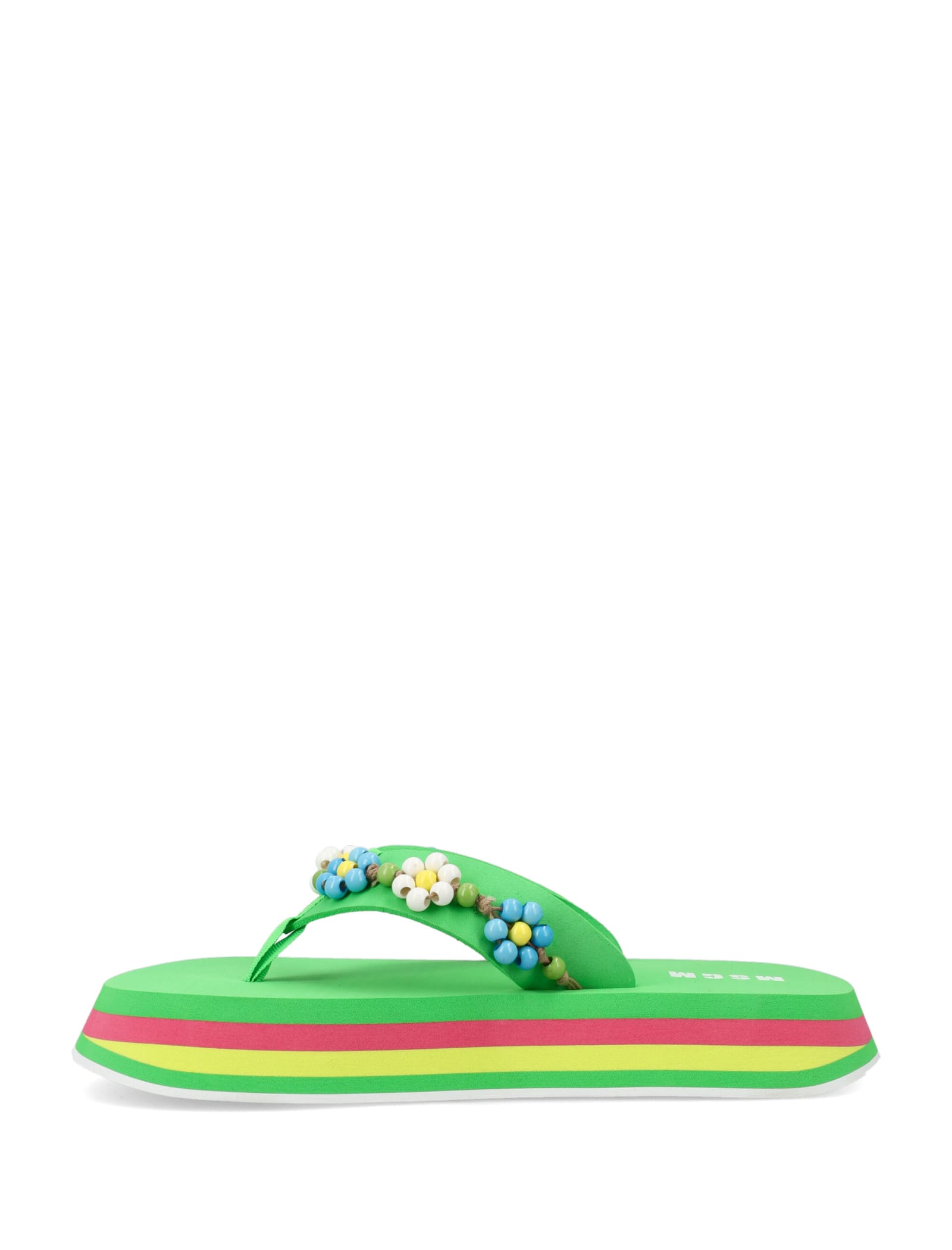 Bead-embellished flip flops