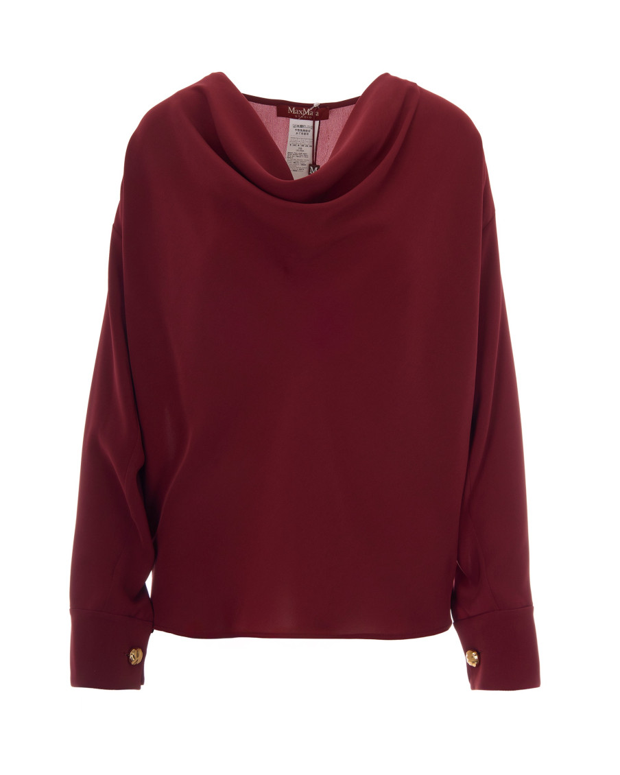 Red Cowl Neck Top