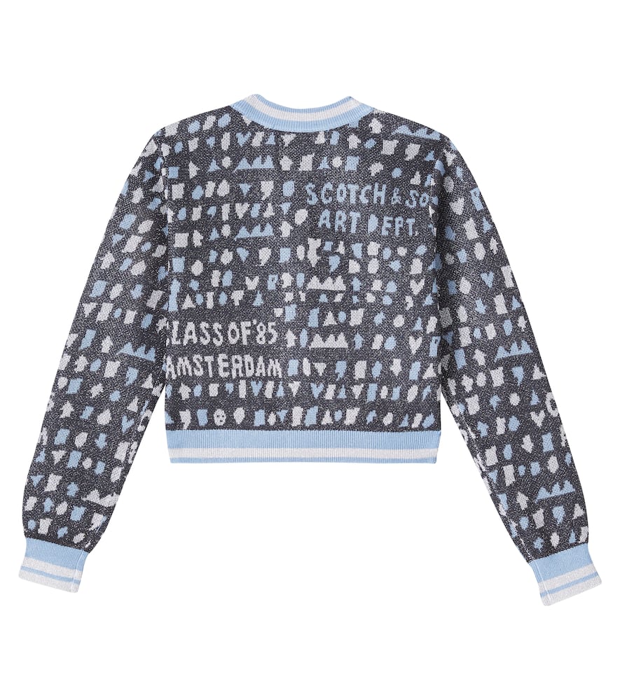 Cropped jacquard cardigan