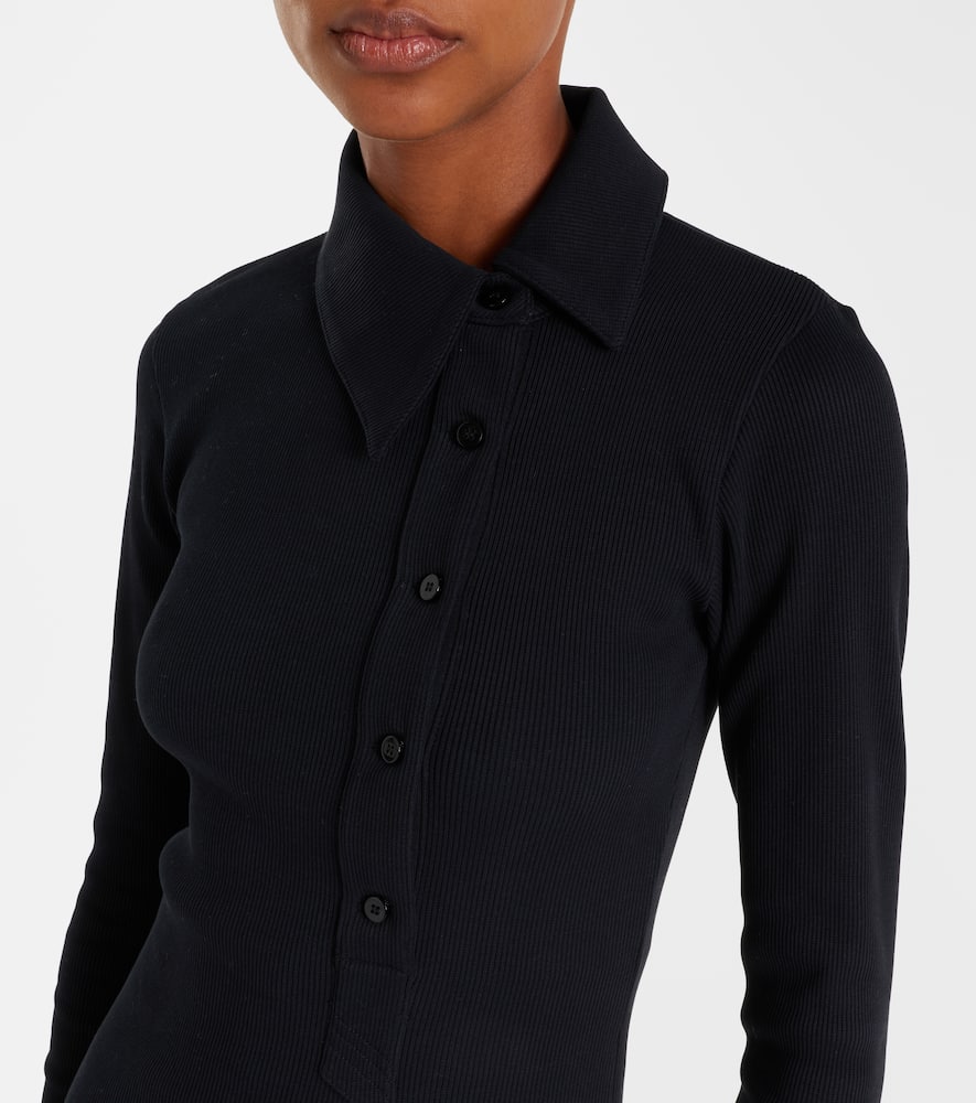 Ribbed-knit cotton jersey top