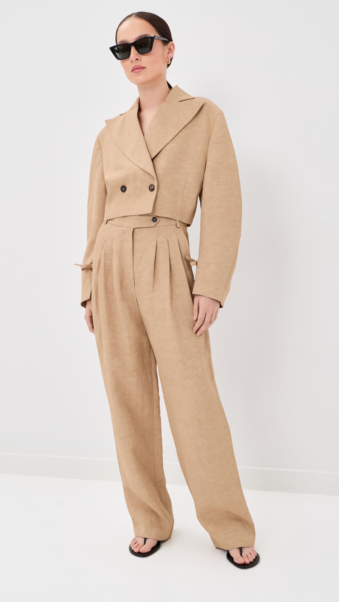 Circle Shape Blazer Dark Ecru