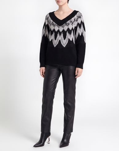 Woman Sweater Black Size 6 Viscose, PBT