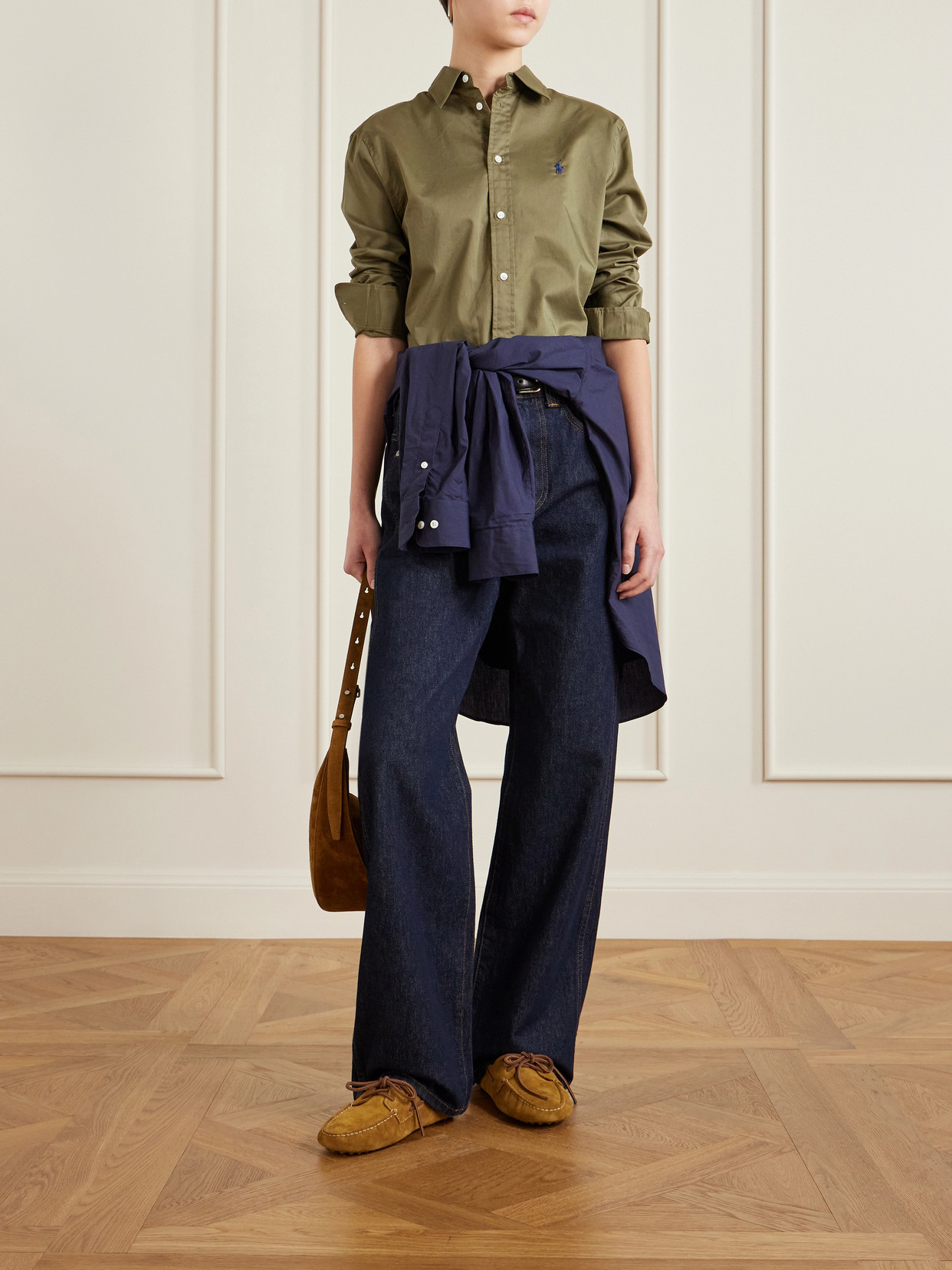 Embroidered Cotton Oxford Shirt - Green