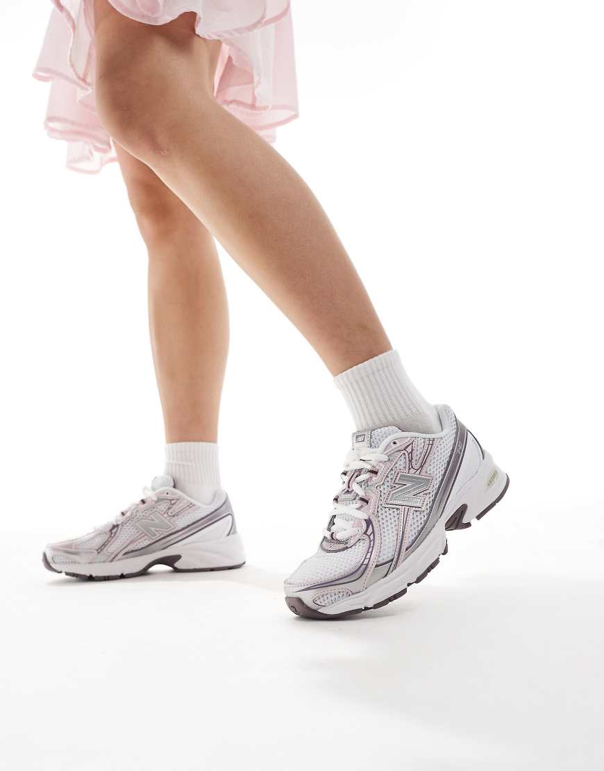 740 trainers in silver and pink