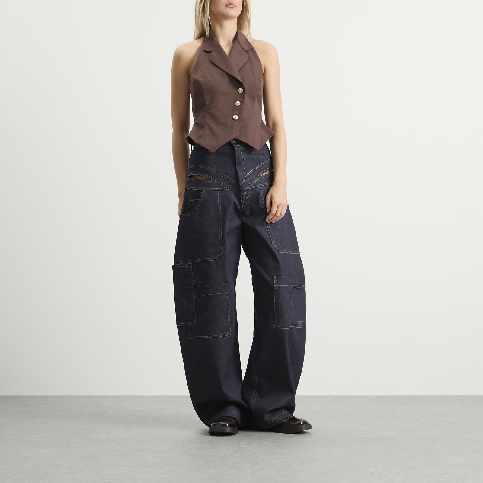 Women's Banana Pants In Denim Navy