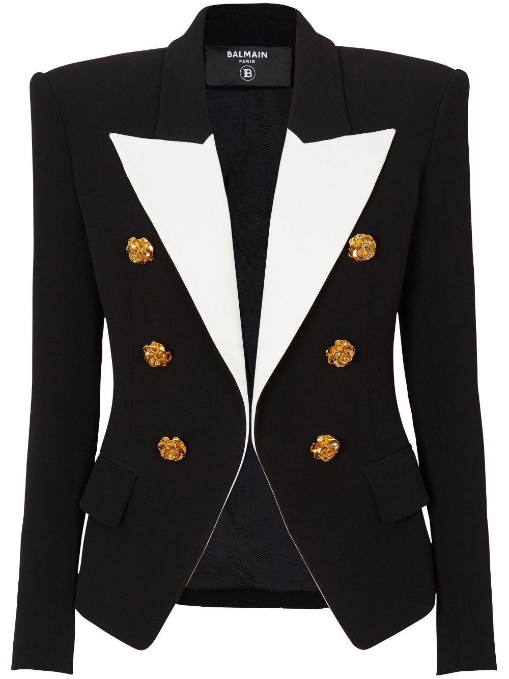 6-Button two-tone blazer - Black