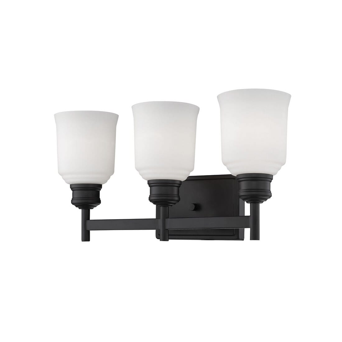Matte Black Three Light Vanity from the Burbank Collection