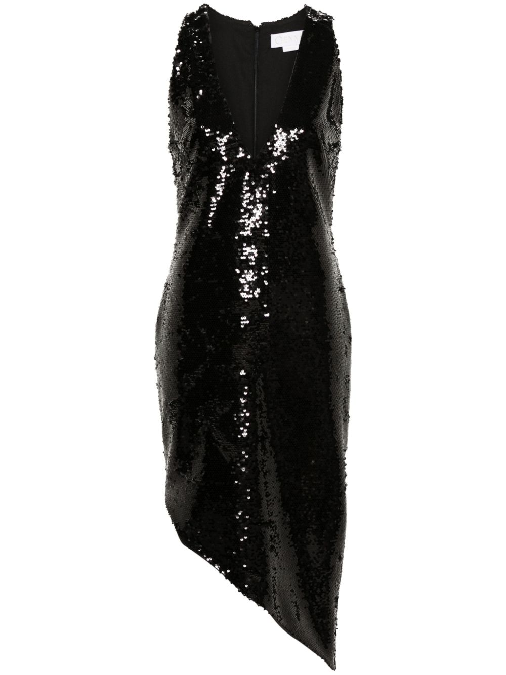 Sequin-embellished midi dress - Black
