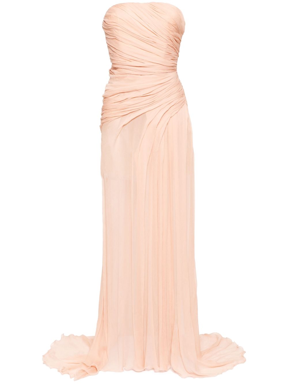 Strapless draped gown - Pink