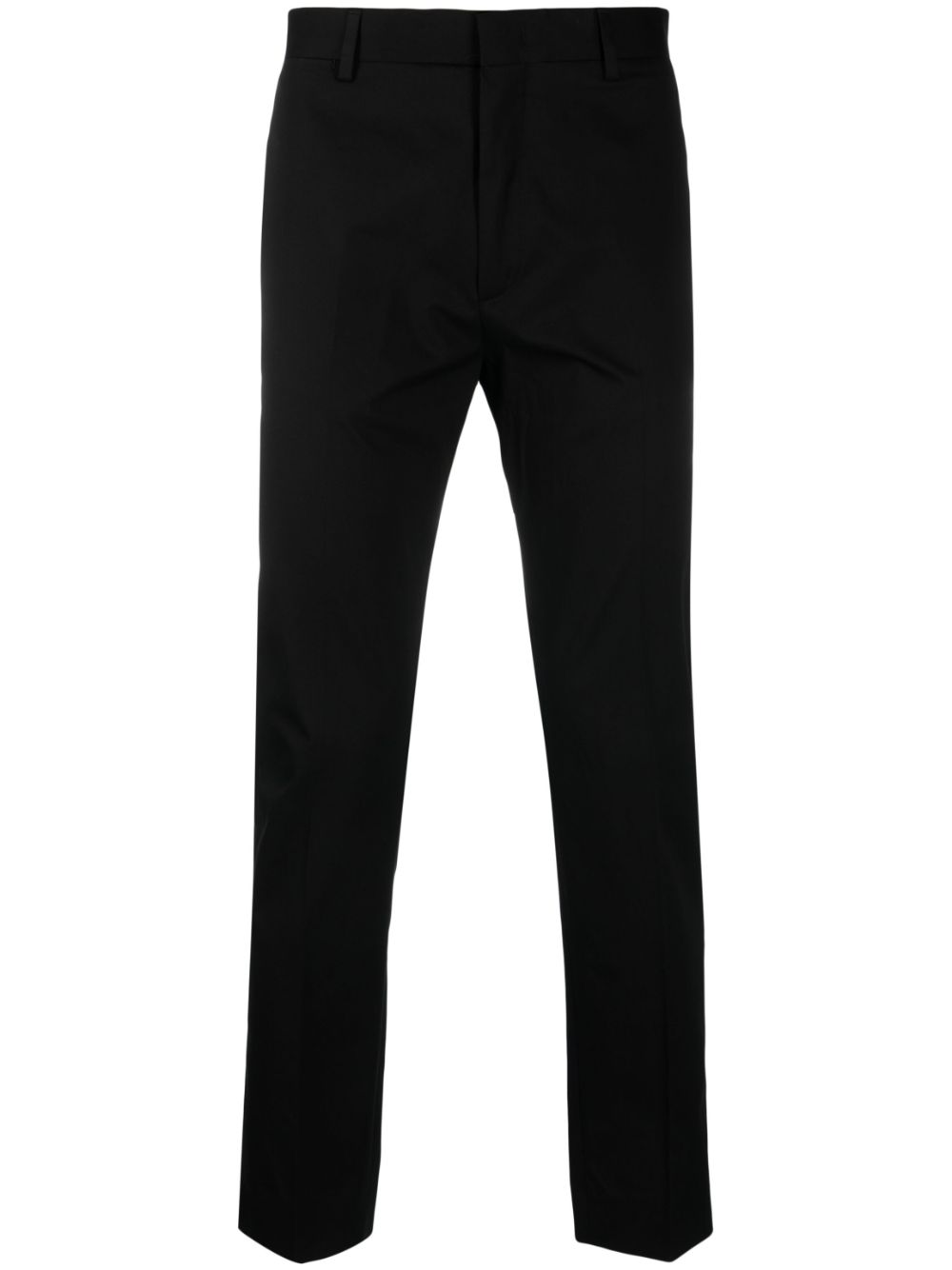 Cotton-stretch straight-leg trousers - White
