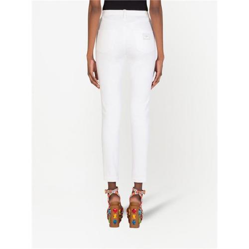 High-rise skinny jeans - White