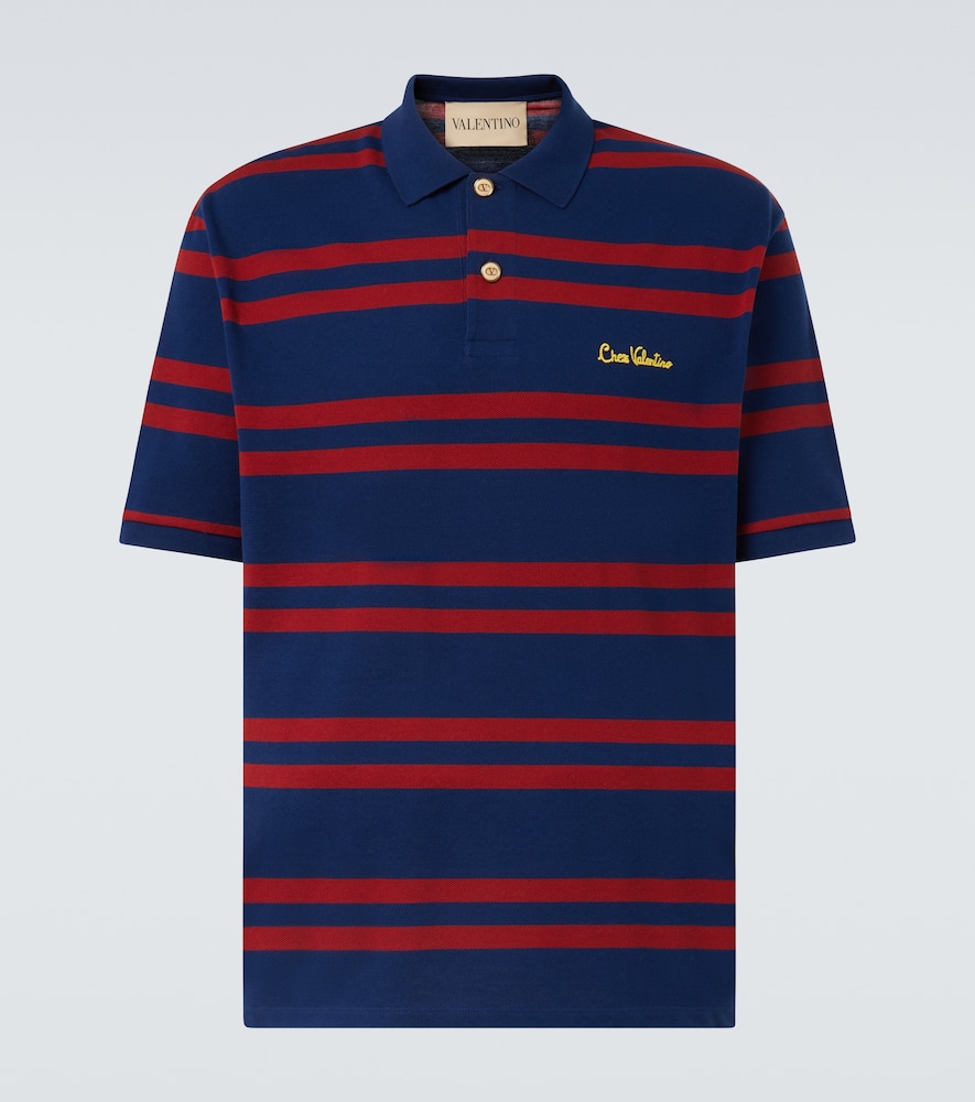 Chez striped cotton polo shirt