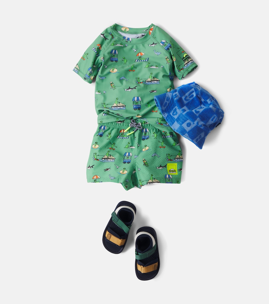 Neptune printed rashguard top