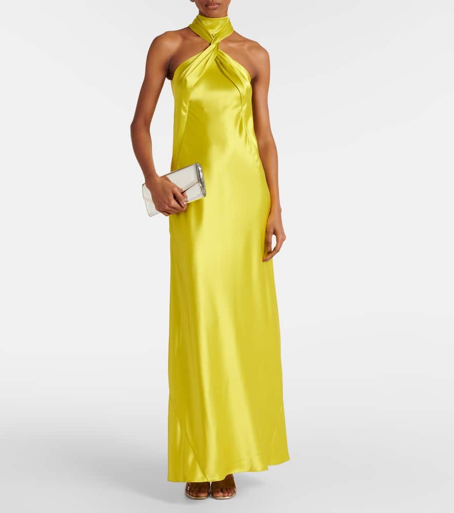 Portico halterneck satin gown