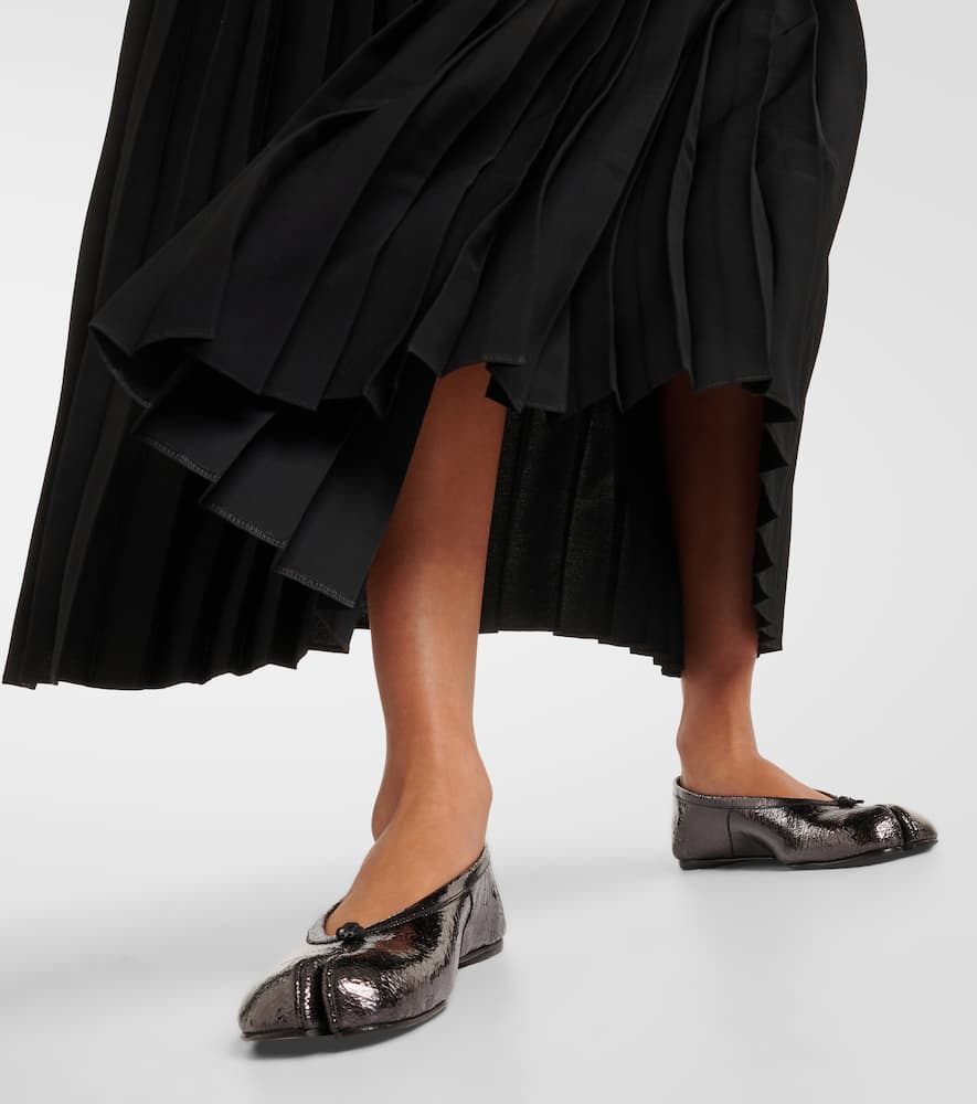 Pleated cotton midi dress