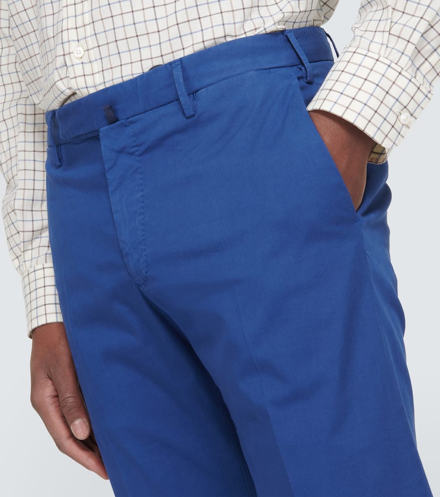Cotton-blend slim pants