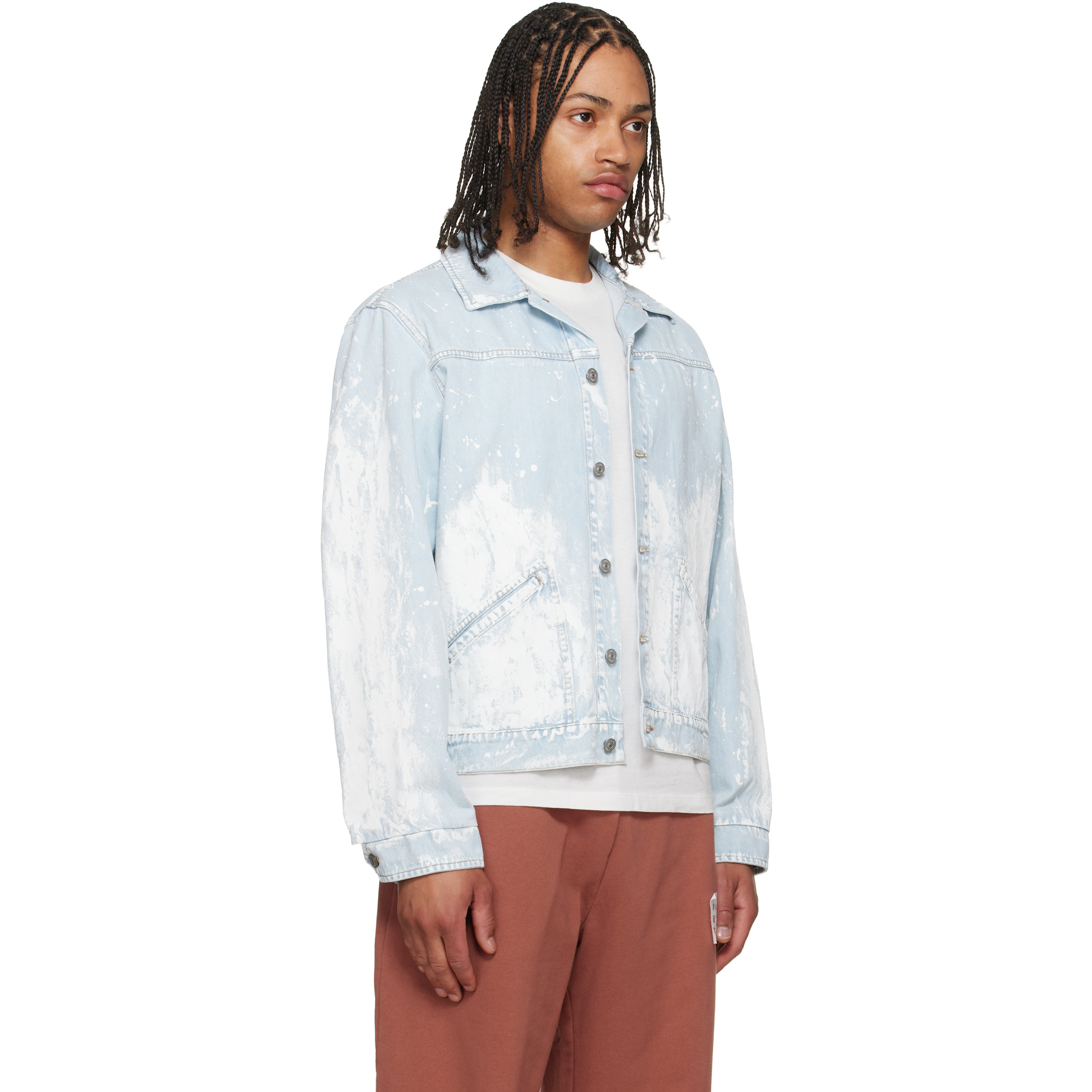 Blue Paint Splatter Denim Jacket